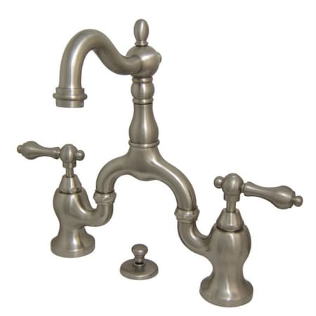 Kingston Brass KS7978AL English Country Bathroom Bridge Faucet, Brushed Nickel KS7978AL